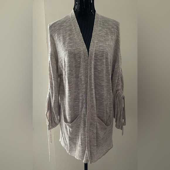 Trouvé Heathered Neutral Tone Open Cardigan Thin Knit Sweater Size M/L - Picture 1 of 9
